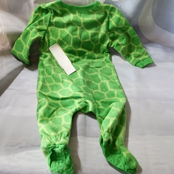 Leveret Lot 4 Fleece Footie Pajamas 6-12M Blue Green Gripper NWT Baby Sleepers - Picture 3 of 12